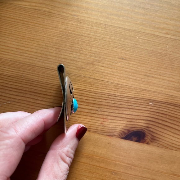 Navajo Native American handmade sterling Silver Turquoise Bear Claw Money-clip! - Picture 6 of 7